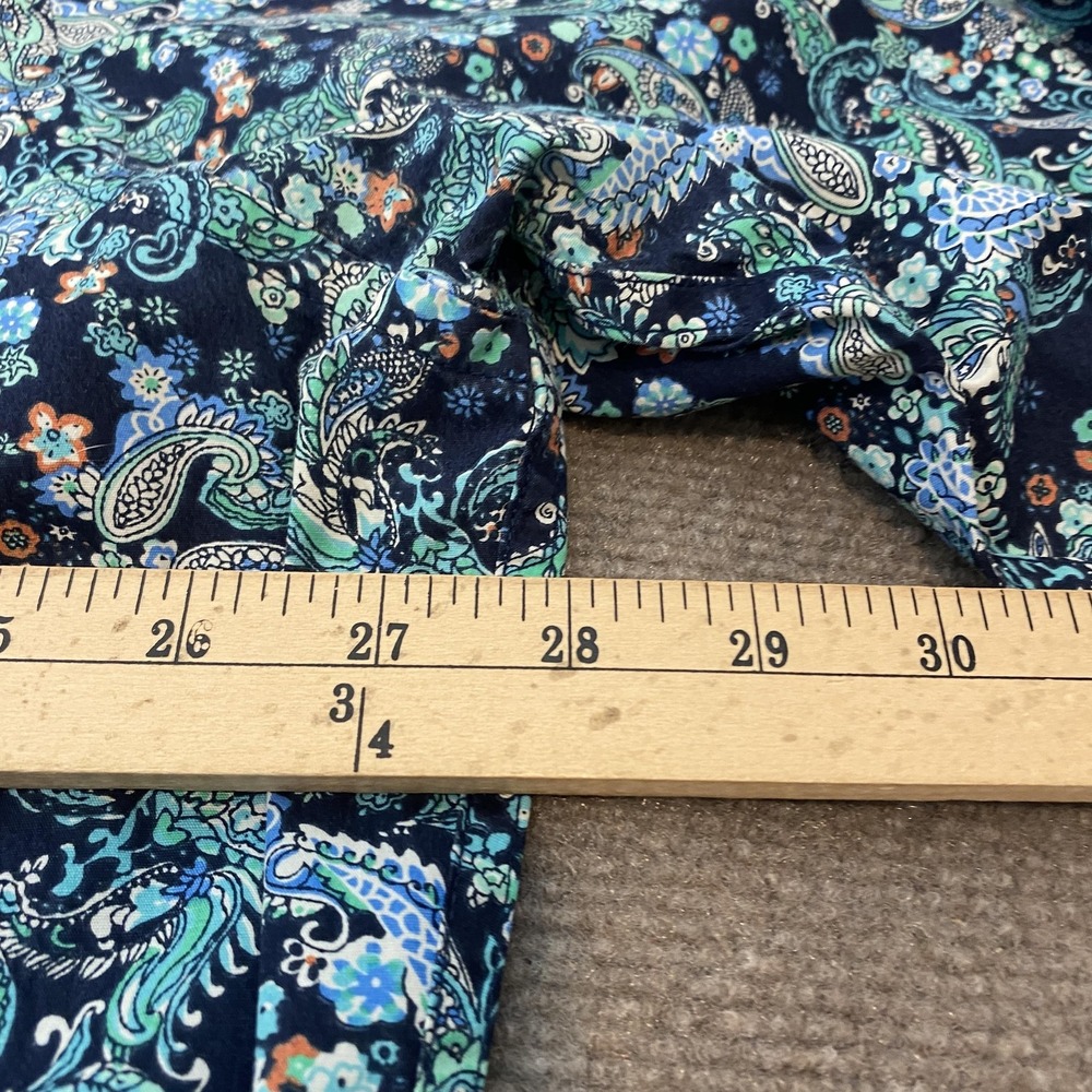 Cremieux Premium Denim Shirt Mens 2XL XXL Blue Paisley Button Front Long Sleeve - Picture 7 of 8